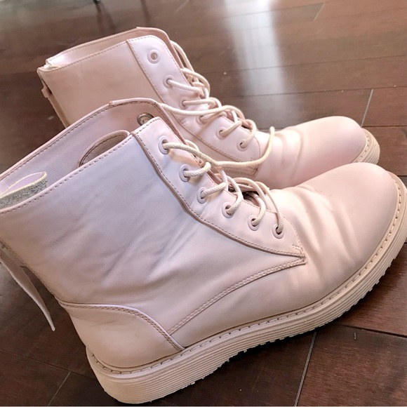 ALDO | Baby Pink Combat Boots - Picture 2 of 3